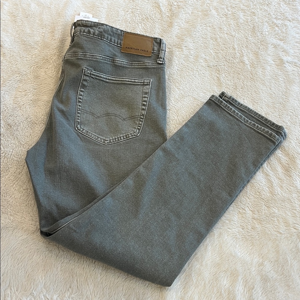 American Eagle Jeans Mens 36/30 (29) Gray Denim Slim Easyflex S 2024 AEO
